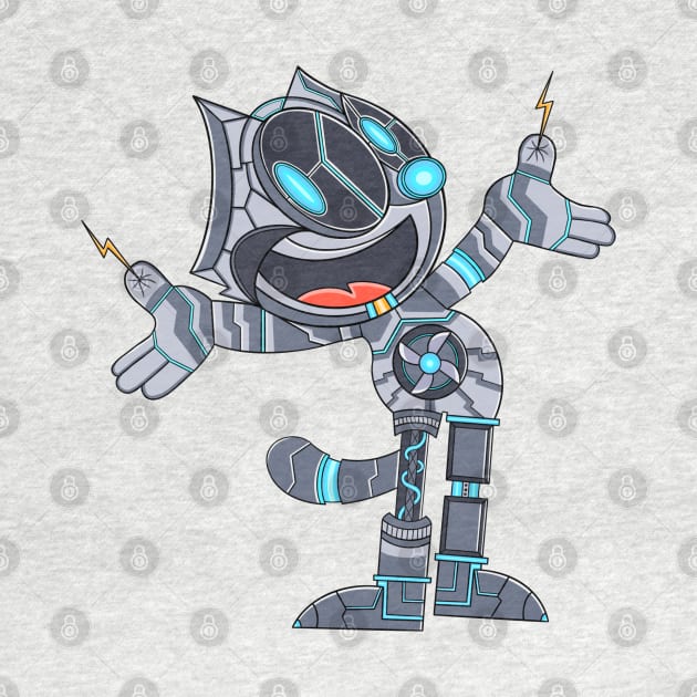 mecha cyborg felix the cat by ryroxtoons